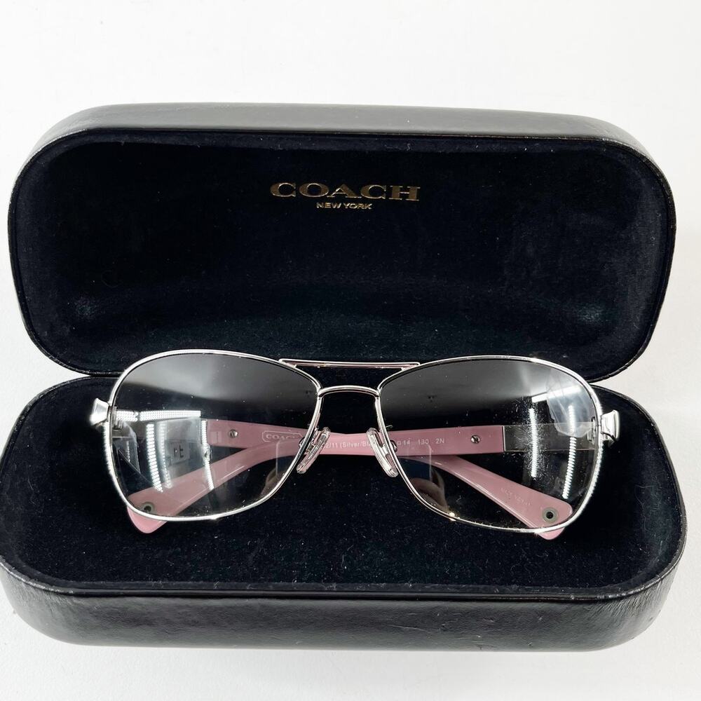 Coach Caroline 56mm Gradient Aviator Sunglasses Black Gray - Picture 2 of 6